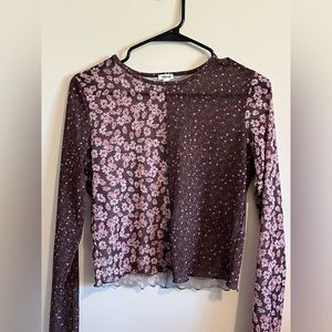 Mesh long sleeve top